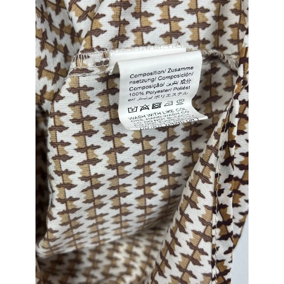 SHEIN Womens XS Brown Button Down Short Sleeve Blouse Casual Workwear - Picture 9 of 9